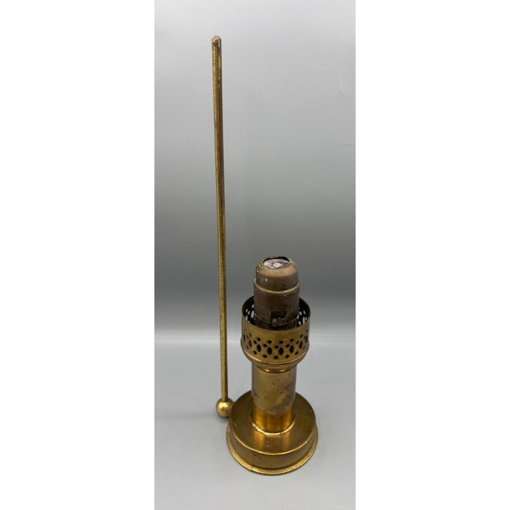 Antique Brass Taper Candle Holder Spring Adjustable Handle